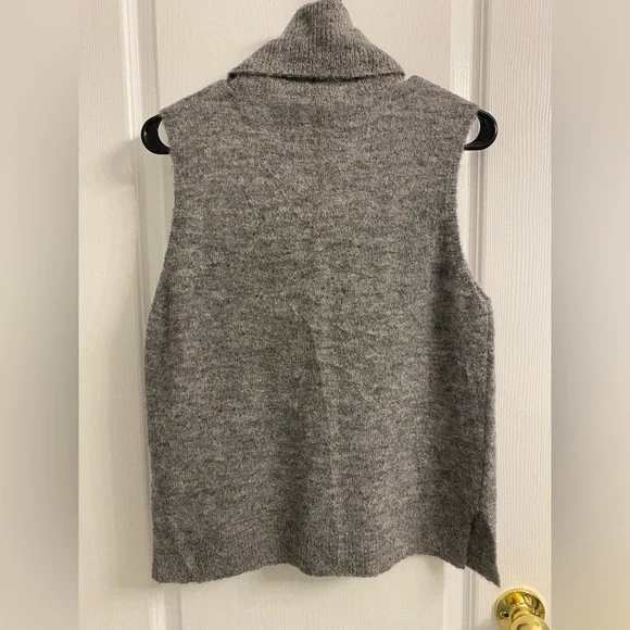 NWT MSCH Copenhagen Femme Alpaca Vest Grey Turtleneck Alpaca Wool Blend Size M/L - Picture 8 of 13